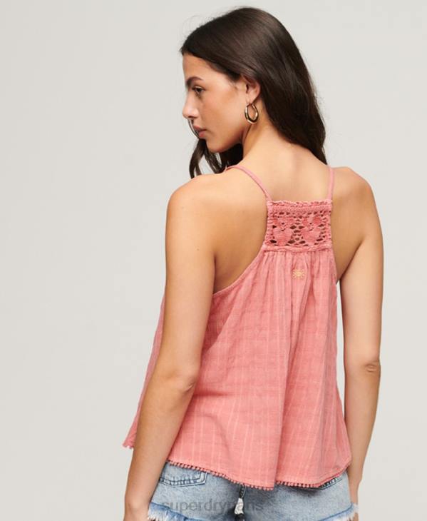 Superdry femmes débardeur dos nu vintage D64Z2877 vêtements rose