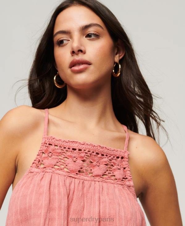 Superdry femmes débardeur dos nu vintage D64Z2877 vêtements rose