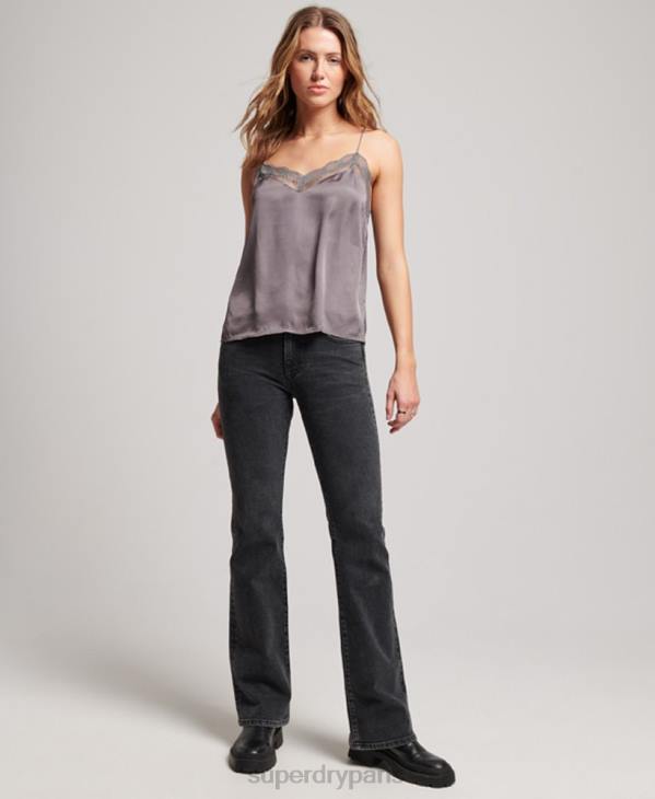 Superdry femmes débardeur en satin D64Z3017 vêtements gris