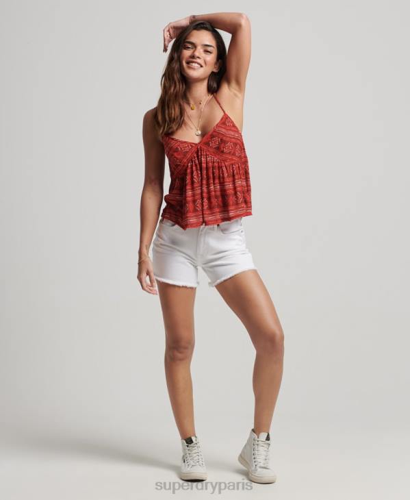 Superdry femmes débardeur à volants D64Z2889 vêtements rouge