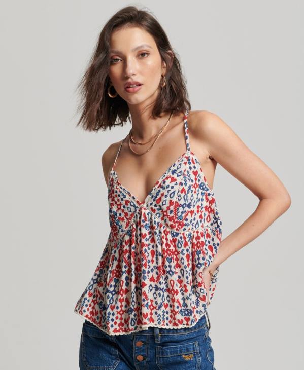 Superdry femmes débardeur à volants D64Z3013 vêtements rouge