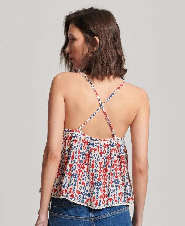 Superdry femmes débardeur à volants D64Z3013 vêtements rouge