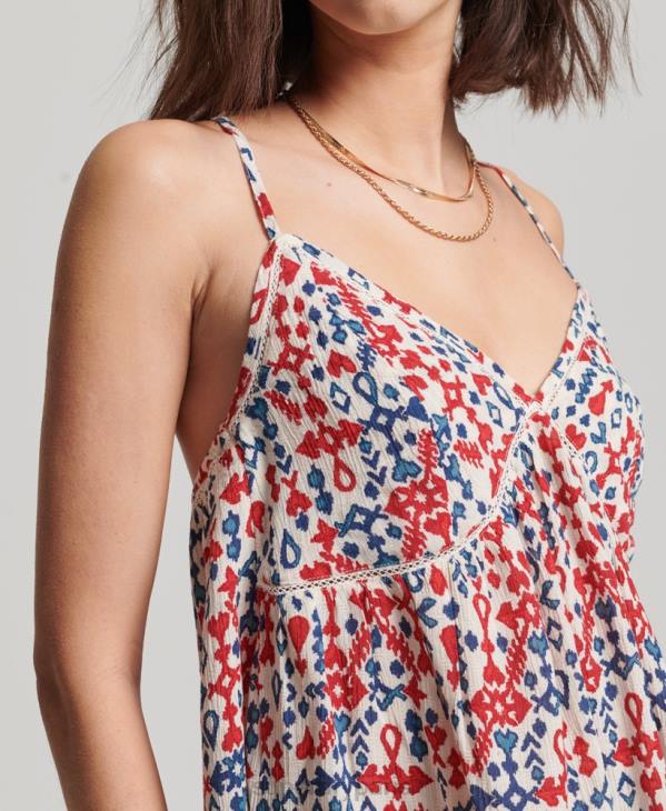 Superdry femmes débardeur à volants D64Z3013 vêtements rouge