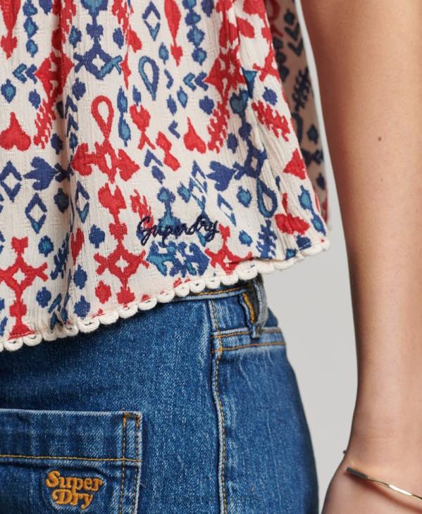Superdry femmes débardeur à volants D64Z3013 vêtements rouge