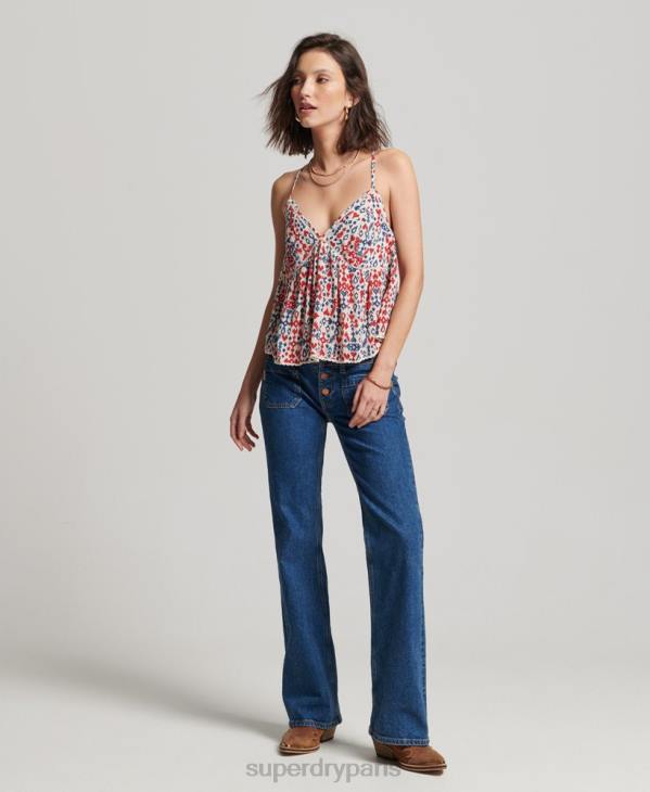 Superdry femmes débardeur à volants D64Z3013 vêtements rouge