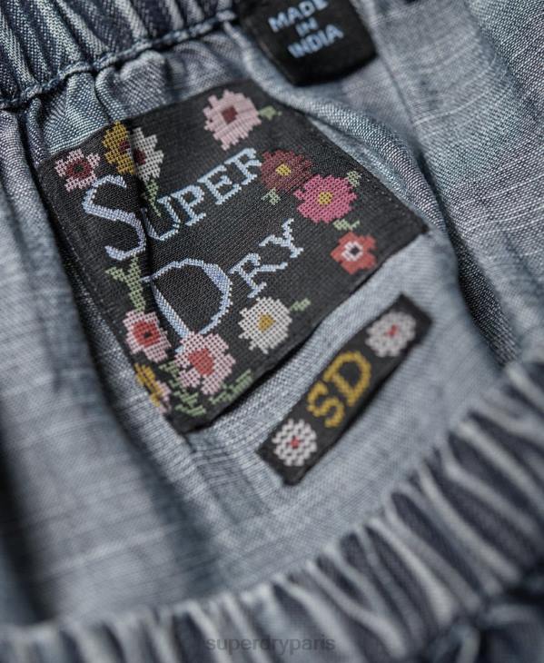 Superdry femmes héléna haut D64Z3069 vêtements bleu