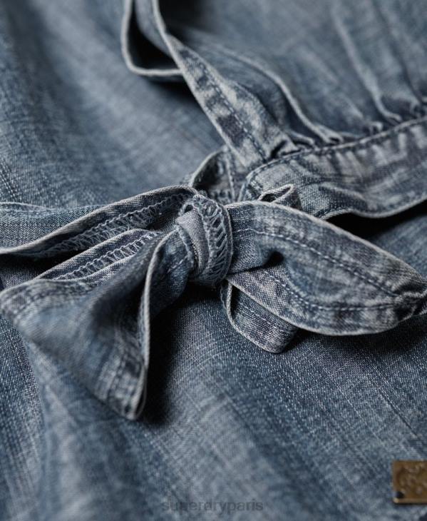 Superdry femmes héléna haut D64Z3069 vêtements bleu
