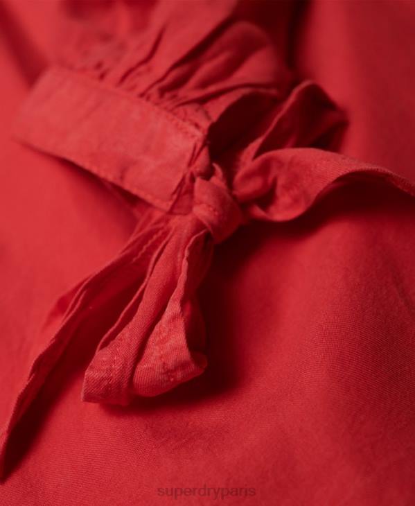 Superdry femmes héléna haut D64Z3075 vêtements rouge