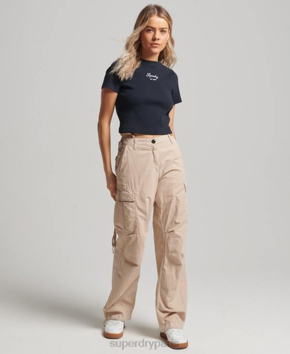 Superdry femmes haut court coupe héritage code D64Z3016 vêtements marine