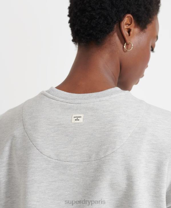 Superdry femmes haut de survêtement découpé pour la boxe d'entraînement D64Z6014 vêtements gris