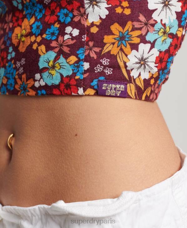 Superdry femmes haut dos nu vintage D64Z3007 vêtements multi