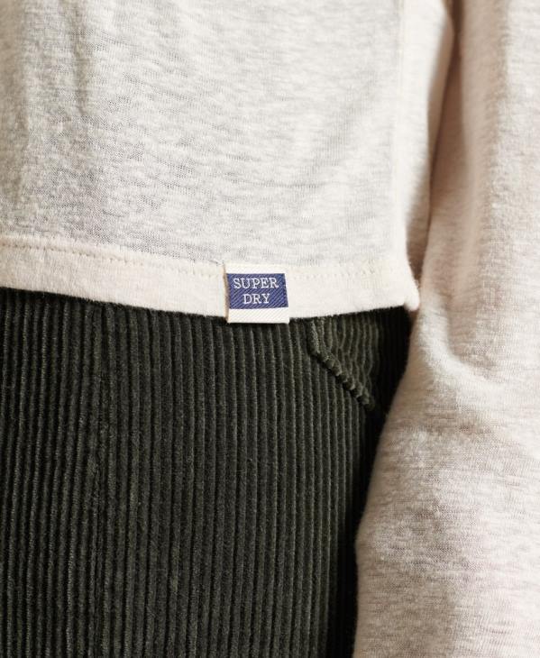 Superdry femmes haut en dentelle à chevrons D64Z6760 vêtements crème
