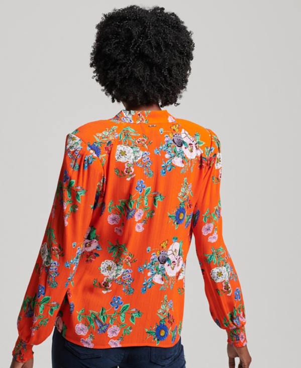 Superdry femmes haut en mousseline studios D64Z3020 vêtements rouge