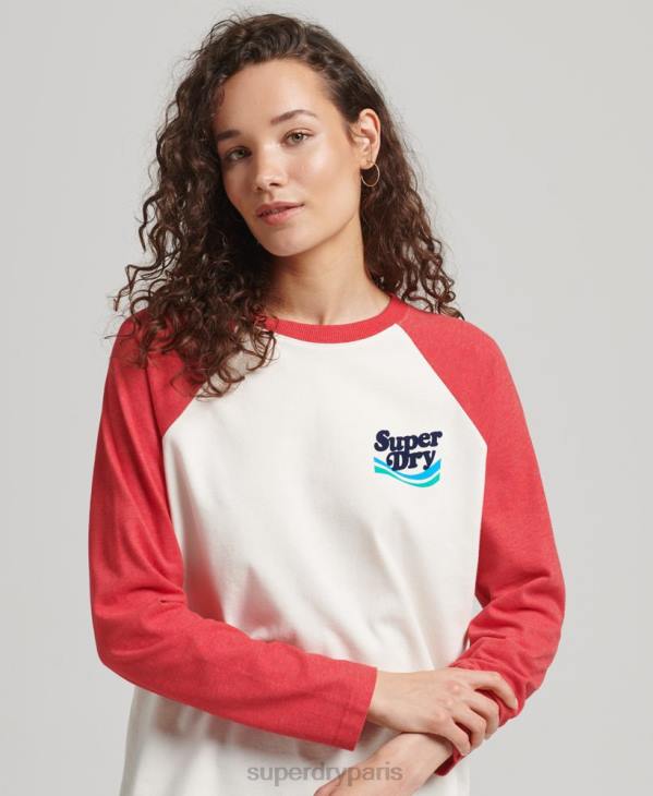 Superdry femmes top nostalgie cooper D64Z3071 vêtements rouge