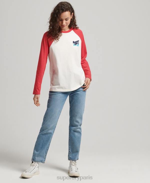Superdry femmes top nostalgie cooper D64Z3071 vêtements rouge
