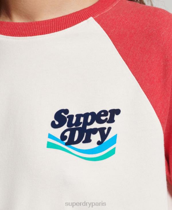 Superdry femmes top nostalgie cooper D64Z3071 vêtements rouge