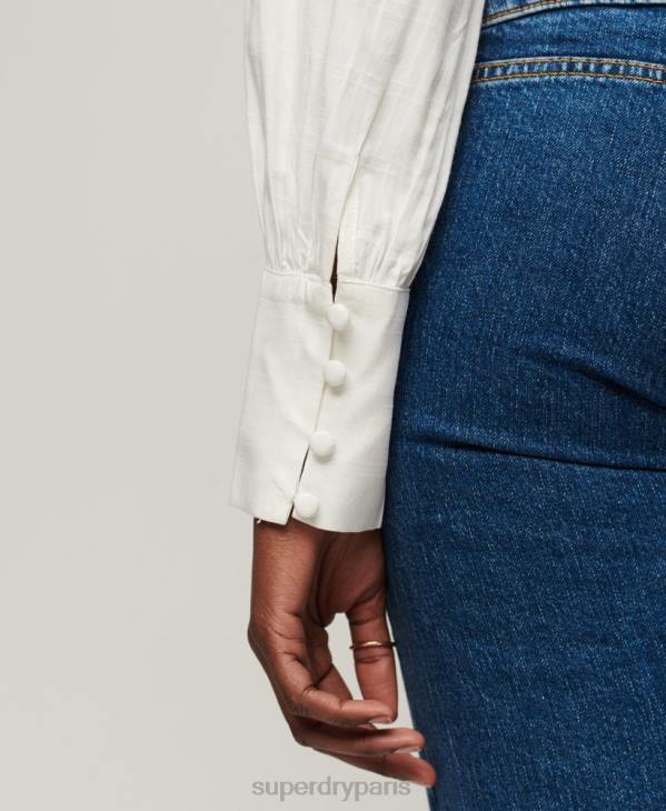 Superdry femmes top studios en dentelle mélangée D64Z2959 vêtements blanc