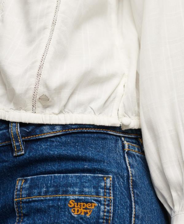 Superdry femmes top studios en dentelle mélangée D64Z2959 vêtements blanc