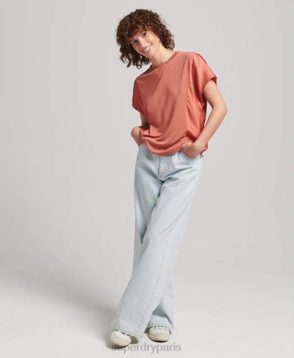 Superdry femmes top studios mélange de tissus D64Z2984 vêtements rouge