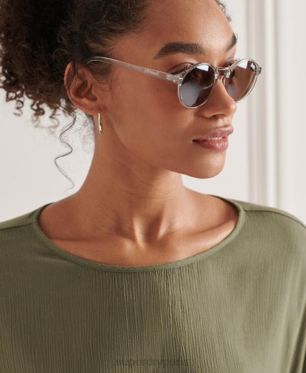 Superdry femmes top tissé studios D64Z3068 vêtements vert
