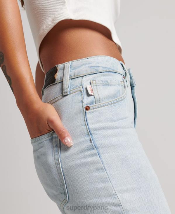 Superdry femmes jean large en coton bio D64Z3871 vêtements bleu clair
