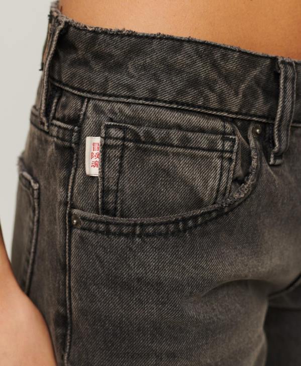 Superdry femmes jean large en coton bio D64Z3879 vêtements gris