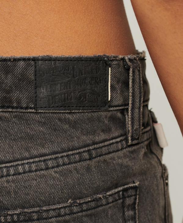 Superdry femmes jean large en coton bio D64Z3879 vêtements gris