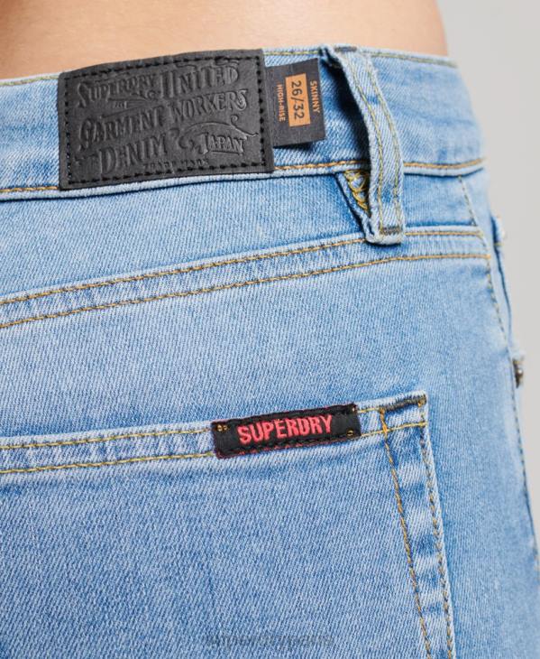 Superdry femmes jean skinny taille haute en coton bio D64Z3878 vêtements bleu clair