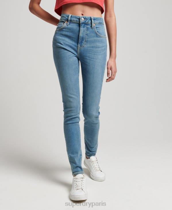 Superdry femmes jean skinny taille haute en coton bio D64Z3880 vêtements bleu