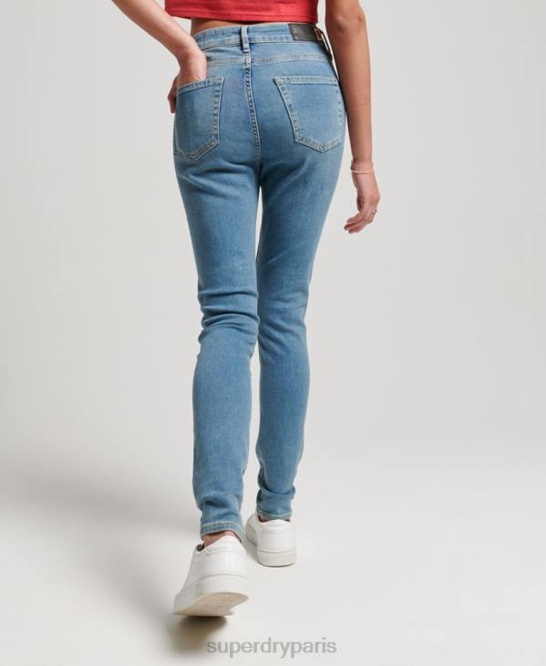 Superdry femmes jean skinny taille haute en coton bio D64Z3880 vêtements bleu