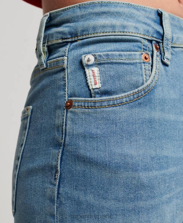 Superdry femmes jean skinny taille haute en coton bio D64Z3880 vêtements bleu