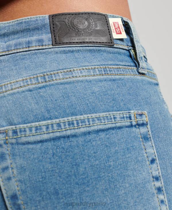 Superdry femmes jean skinny taille haute en coton bio D64Z3880 vêtements bleu