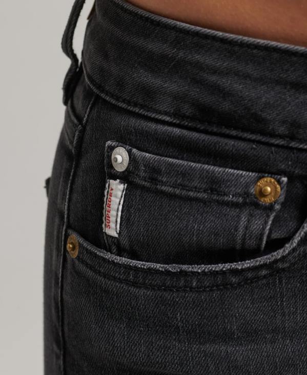 Superdry femmes jean skinny taille haute en coton bio D64Z3889 vêtements noir