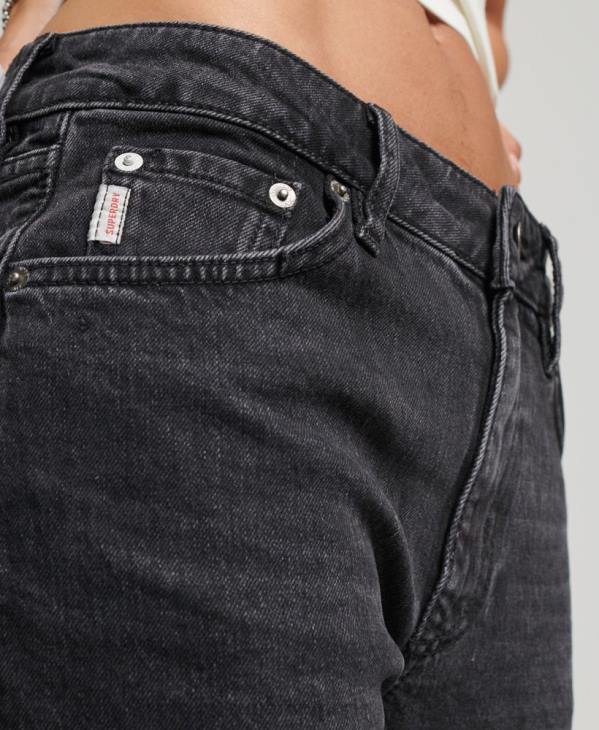 Superdry femmes jean slim flare taille mi-haute en coton bio D64Z3876 vêtements noir