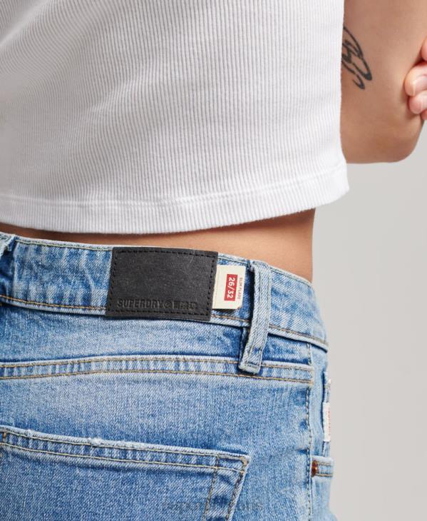 Superdry femmes jean slim flare taille mi-haute en coton bio D64Z3887 vêtements bleu