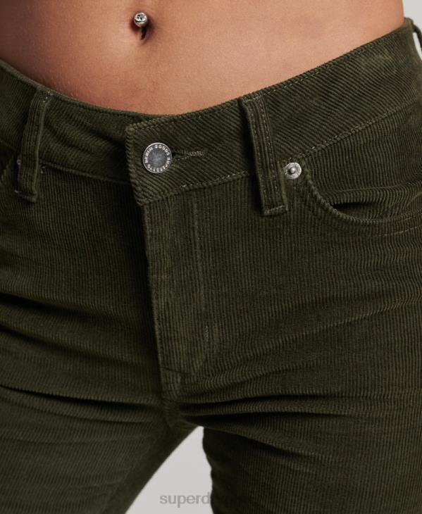 Superdry femmes jean slim évasé à taille mi-haute D64Z2580 vêtements vert