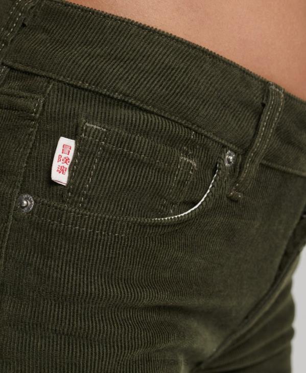 Superdry femmes jean slim évasé à taille mi-haute D64Z2580 vêtements vert