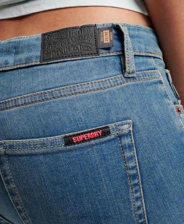 Superdry femmes jean vintage skinny taille mi-haute en coton bio D64Z3865 vêtements bleu