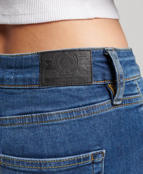 Superdry femmes jean vintage skinny taille mi-haute en coton bio D64Z3874 vêtements bleu foncé