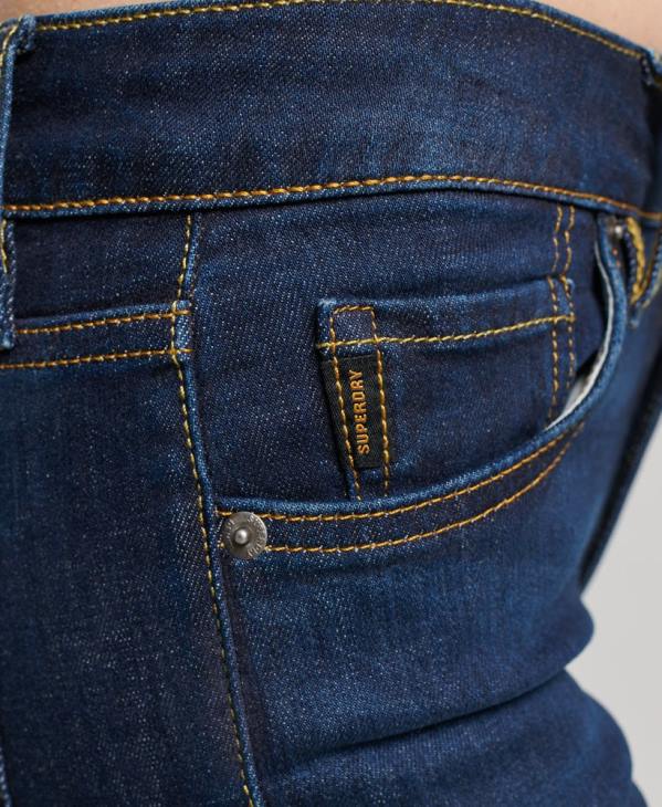 Superdry femmes jean vintage skinny taille mi-haute en coton bio D64Z3877 vêtements bleu foncé