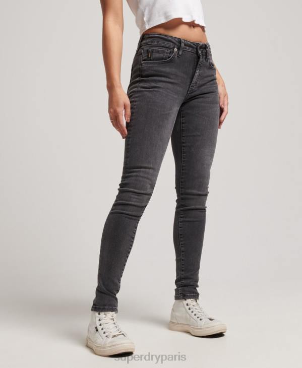 Superdry femmes jean vintage skinny taille mi-haute en coton bio D64Z3885 vêtements noir