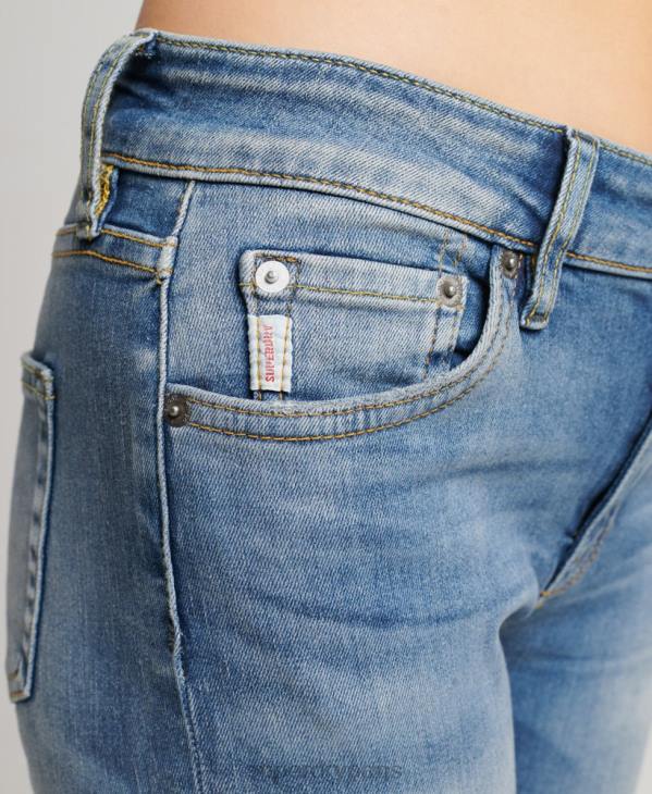 Superdry femmes jean vintage skinny taille mi-haute en coton bio D64Z3890 vêtements bleu foncé