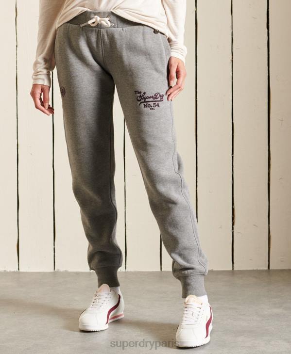 Superdry femmes fierté des joggeurs artisanaux D64Z3942 vêtements gris foncé