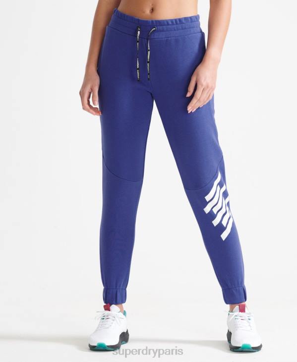 Superdry femmes former des joggeurs de base D64Z6354 vêtements bleu