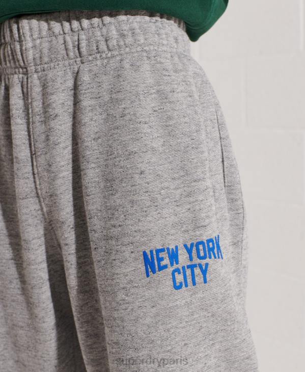 Superdry femmes joggeurs de l'université de la ville D64Z6563 vêtements gris clair
