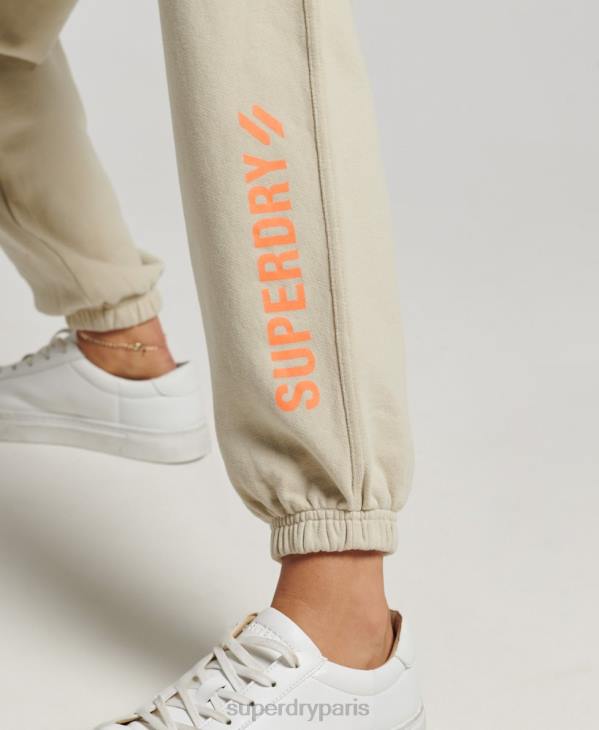 Superdry femmes jogging de sport de base D64Z3902 vêtements beige