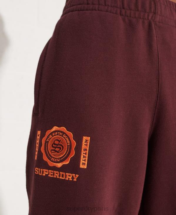 Superdry femmes jogging graphique universitaire D64Z3938 vêtements rouge