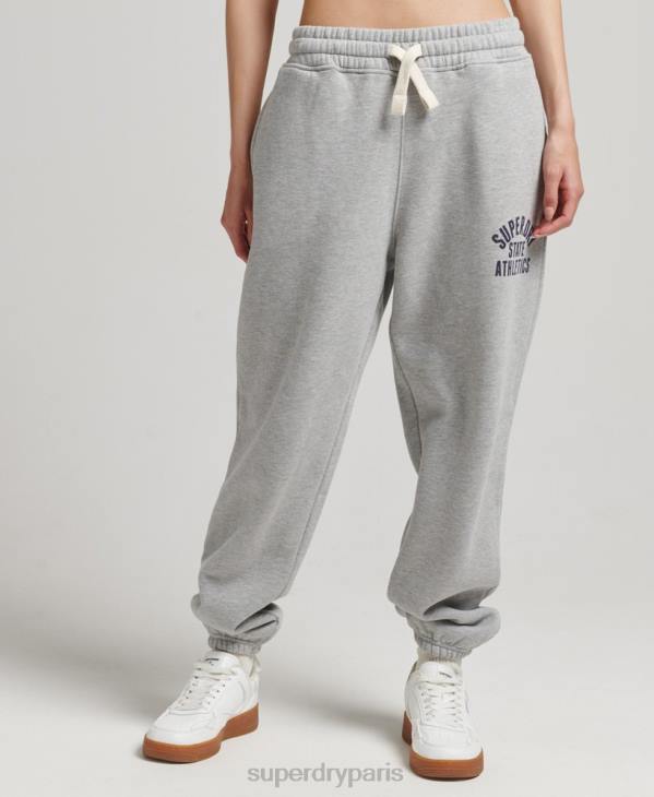 Superdry femmes jogging universitaire vintage D64Z6511 vêtements gris