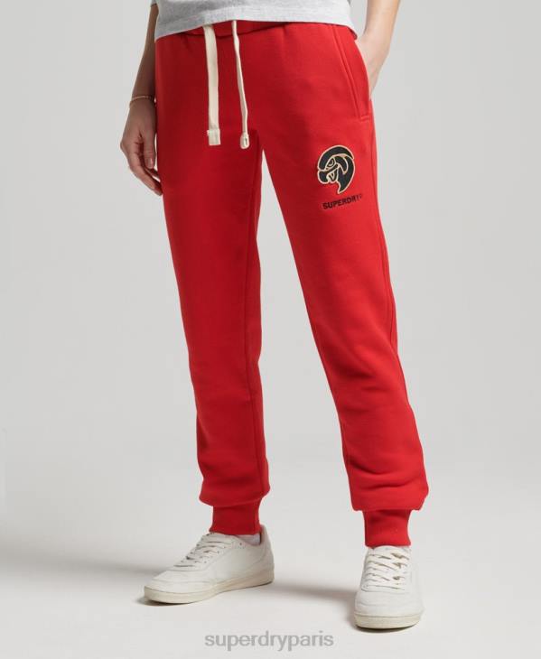 Superdry femmes jogging universitaire vintage D64Z6587 vêtements rouge
