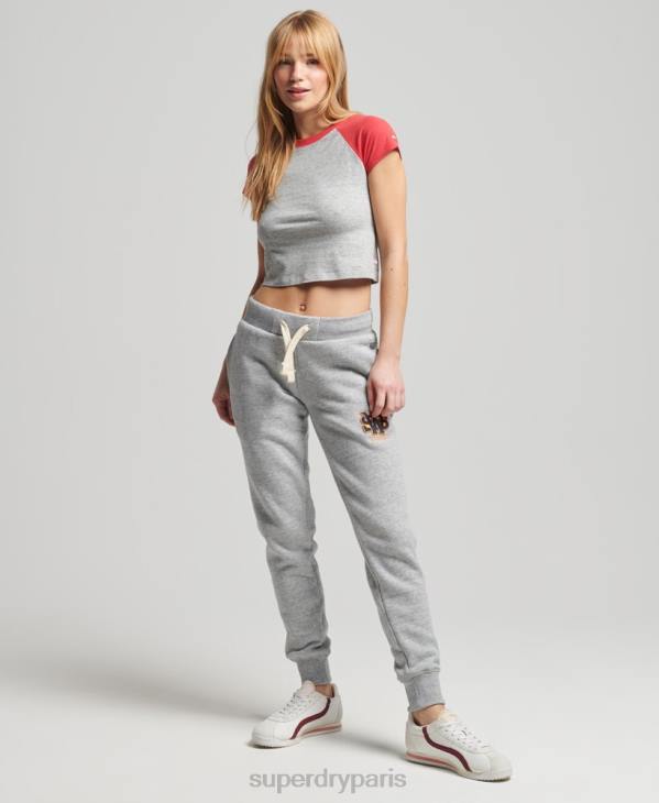 Superdry femmes jogging universitaire vintage D64Z6588 vêtements gris